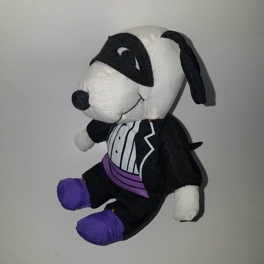 Peanuts Snoopy Vampire Nylon Plush 5.5" Stuffed Toy Mask Tuxedo Purple Halloween
